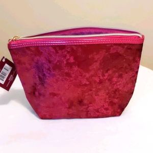 Ulta Glitter Velvet Cosmetic Bag NWT